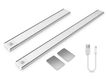 High Capacity Battery USB Rechargeable LED Light Bar Aluminium Motion Sensor Magnetic Strip For Stairs Closet Cabinet Night Lamp