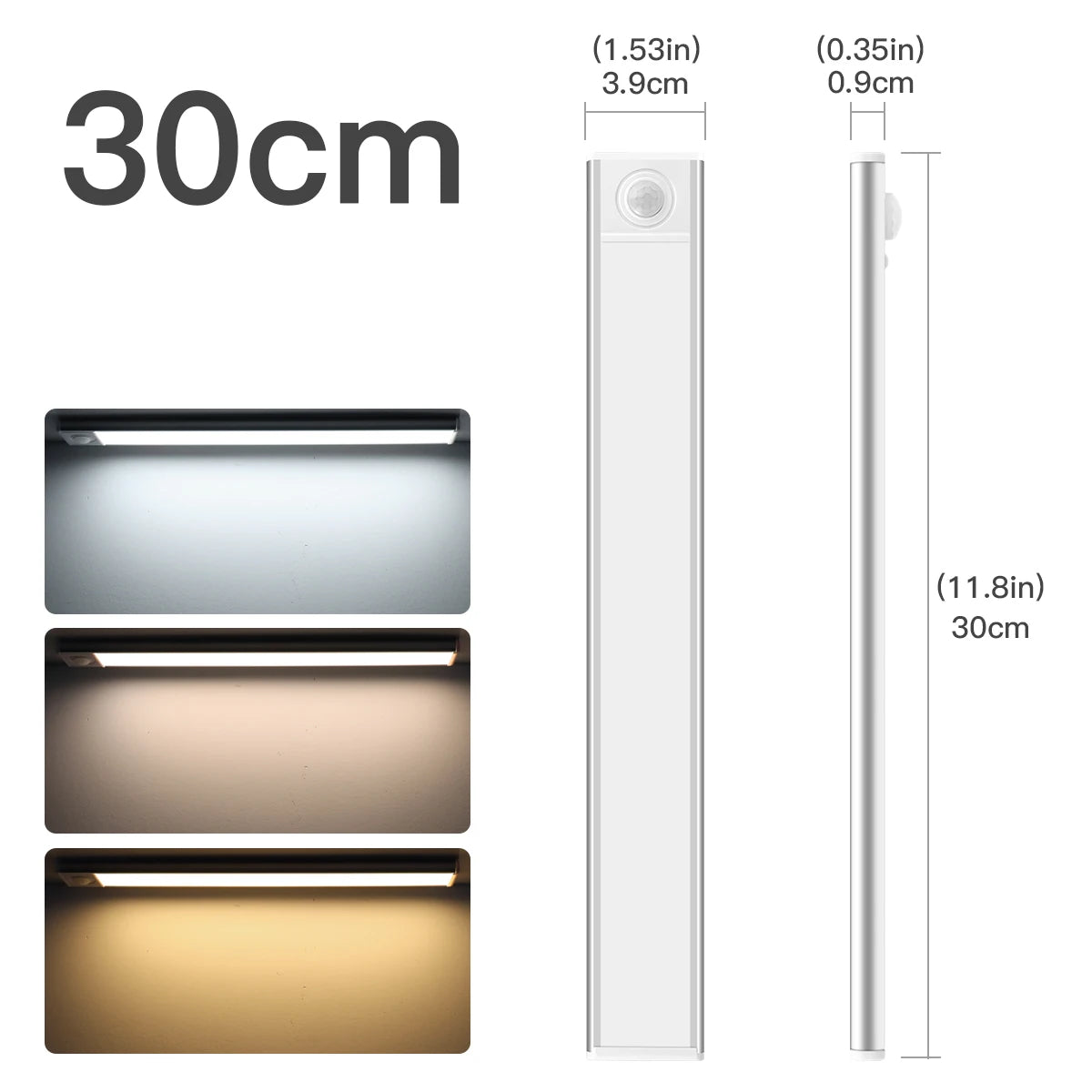 High Capacity Battery USB Rechargeable LED Light Bar Aluminium Motion Sensor Magnetic Strip For Stairs Closet Cabinet Night Lamp